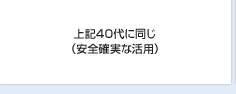 上記40代に同じ（安全確実な活用）